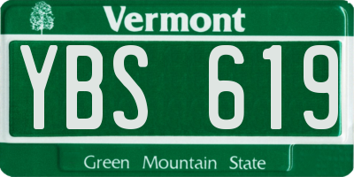 VT license plate YBS619