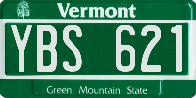 VT license plate YBS621