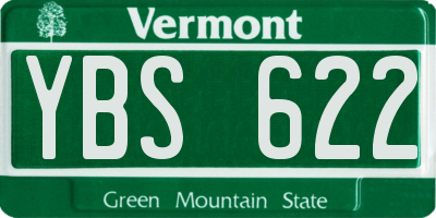 VT license plate YBS622