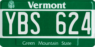 VT license plate YBS624