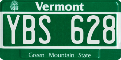 VT license plate YBS628