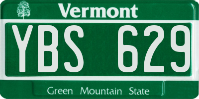 VT license plate YBS629