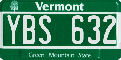 VT license plate YBS632