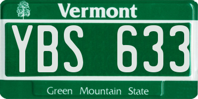 VT license plate YBS633