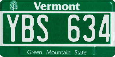 VT license plate YBS634
