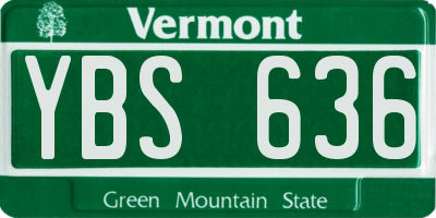 VT license plate YBS636