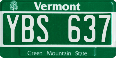 VT license plate YBS637