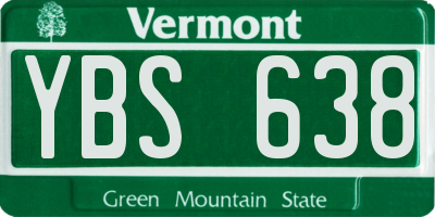 VT license plate YBS638