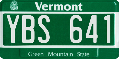 VT license plate YBS641