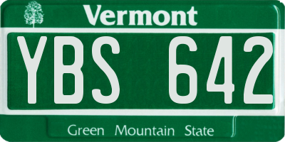 VT license plate YBS642