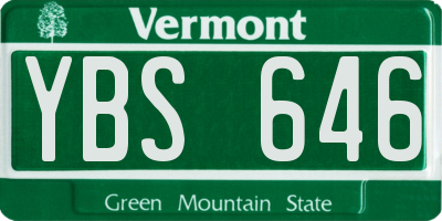 VT license plate YBS646