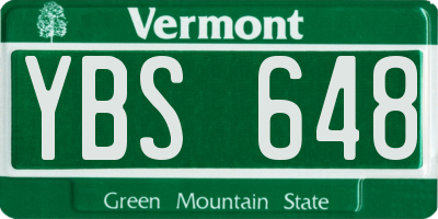 VT license plate YBS648