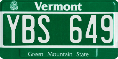 VT license plate YBS649