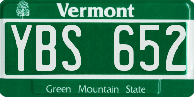 VT license plate YBS652