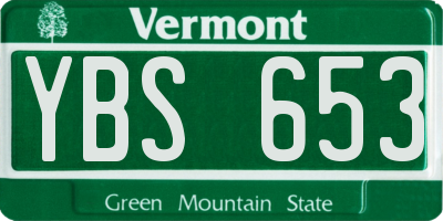 VT license plate YBS653
