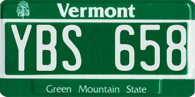 VT license plate YBS658