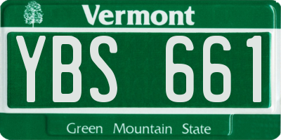 VT license plate YBS661