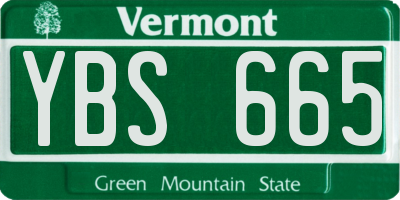 VT license plate YBS665