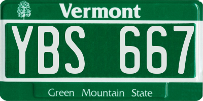 VT license plate YBS667