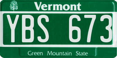 VT license plate YBS673