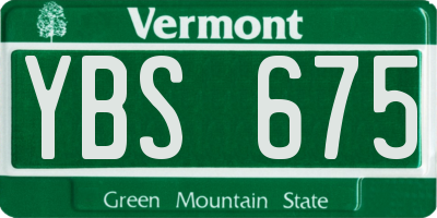 VT license plate YBS675