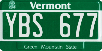 VT license plate YBS677