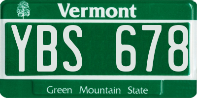 VT license plate YBS678