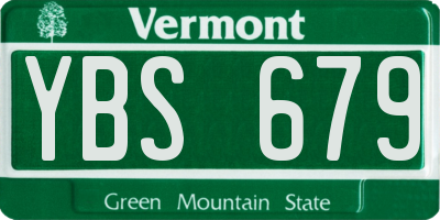 VT license plate YBS679