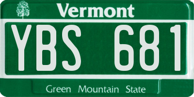 VT license plate YBS681