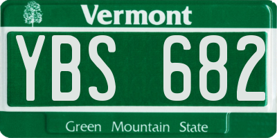 VT license plate YBS682