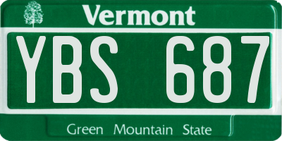 VT license plate YBS687