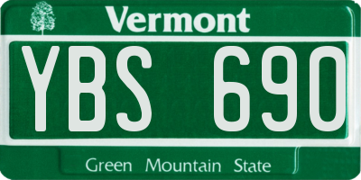 VT license plate YBS690