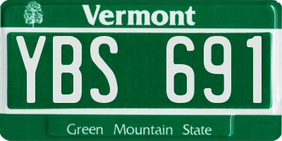 VT license plate YBS691