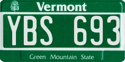 VT license plate YBS693
