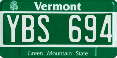VT license plate YBS694