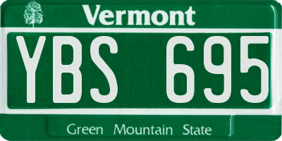 VT license plate YBS695