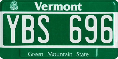 VT license plate YBS696