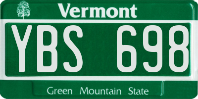 VT license plate YBS698
