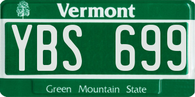 VT license plate YBS699