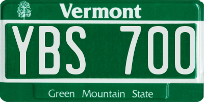 VT license plate YBS700