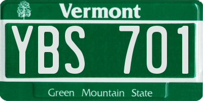 VT license plate YBS701