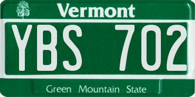 VT license plate YBS702