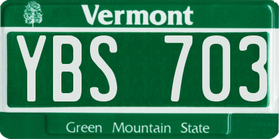 VT license plate YBS703