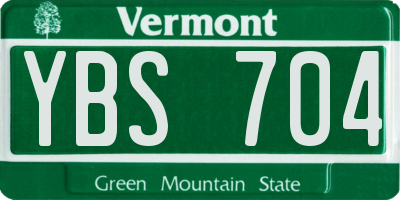 VT license plate YBS704