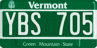 VT license plate YBS705