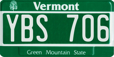 VT license plate YBS706