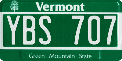 VT license plate YBS707
