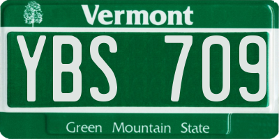 VT license plate YBS709