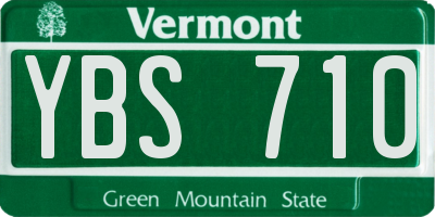 VT license plate YBS710