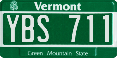 VT license plate YBS711
